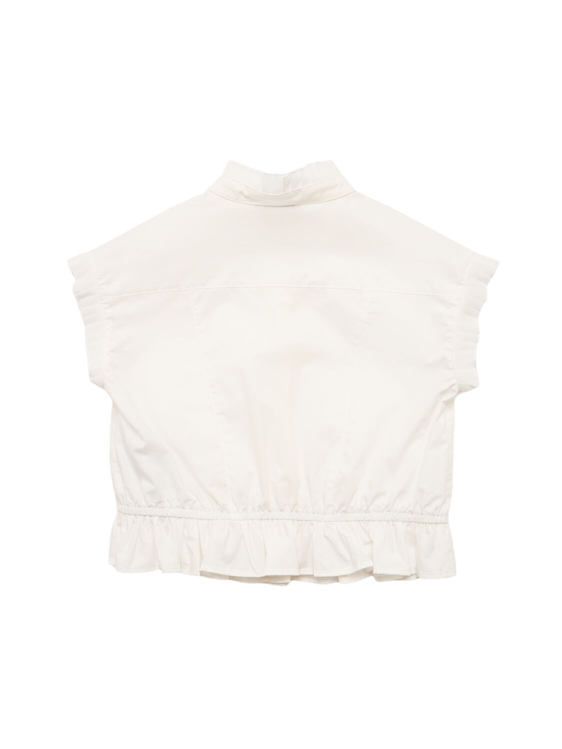 Philosophy Di Lorenzo Serafini Cotton Poplin & Broderie Anglaise Shirt In White