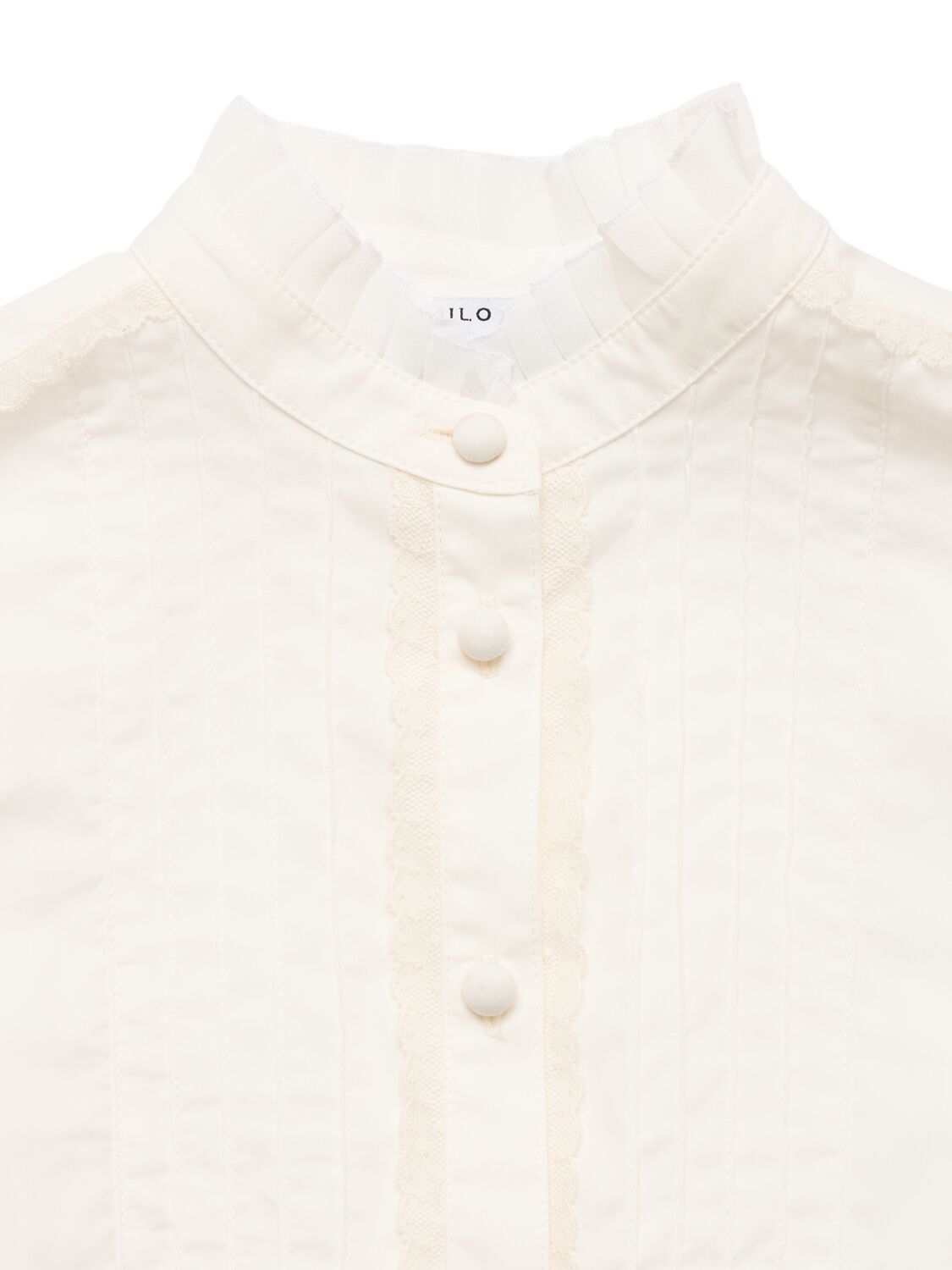Philosophy Di Lorenzo Serafini Cotton Poplin & Broderie Anglaise Shirt In White