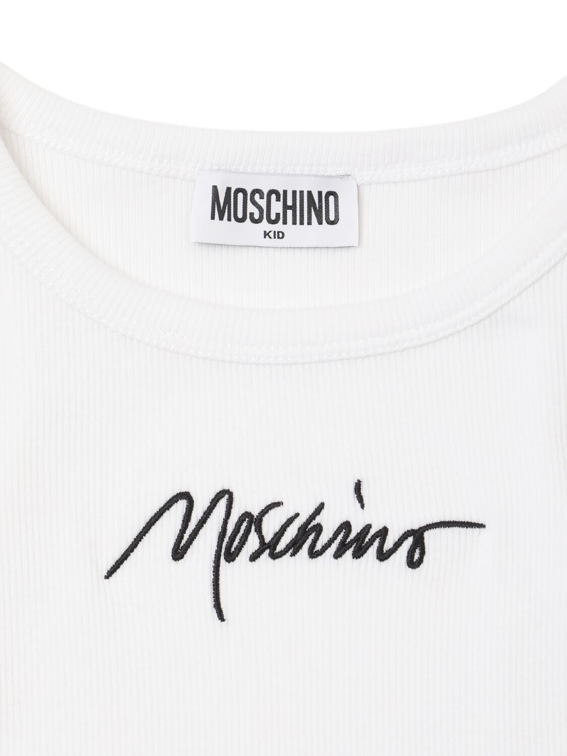 Moschino Logo Cotton Blend Tank Top In White
