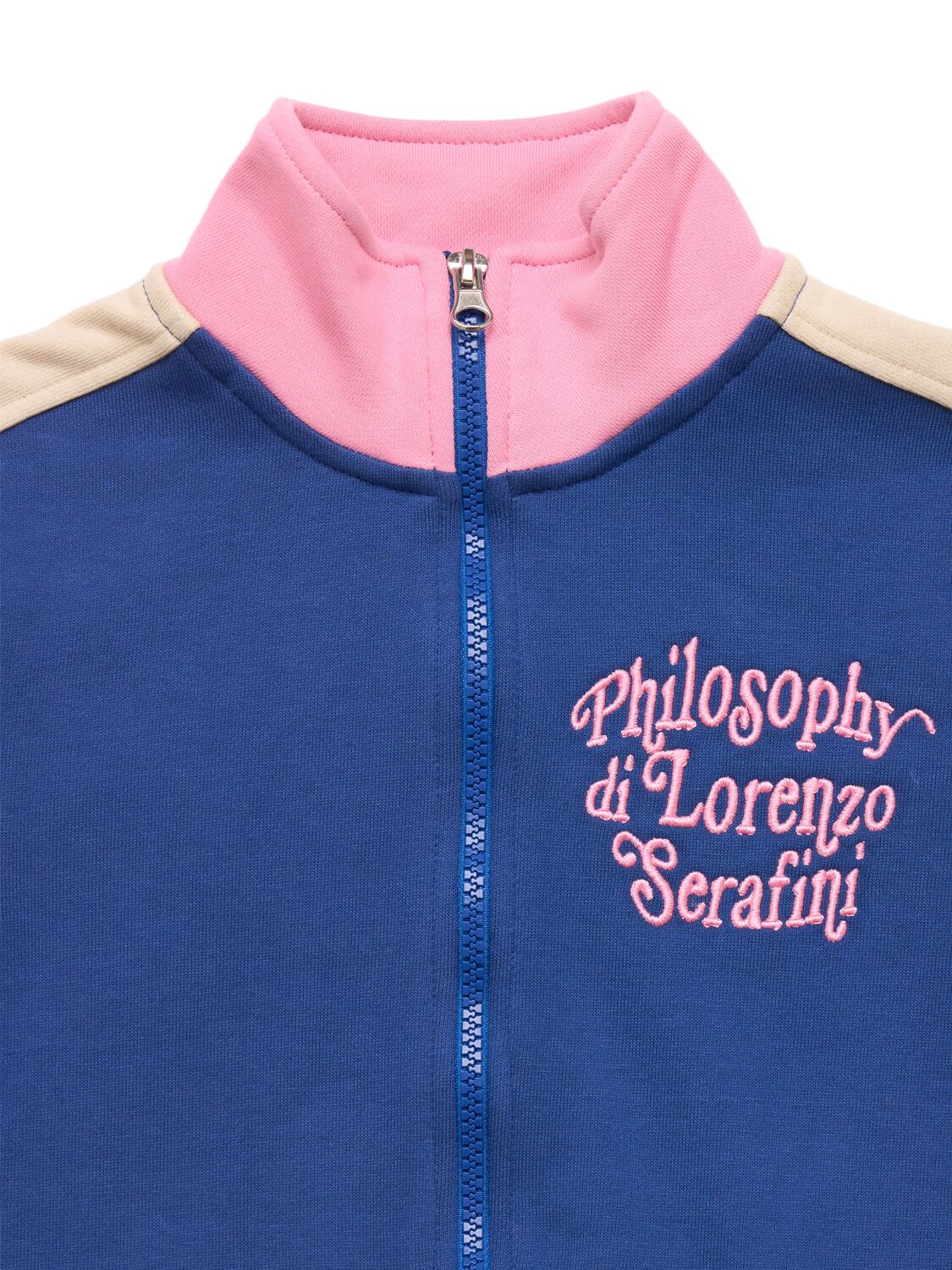 Philosophy Di Lorenzo Serafini Color Block Cotton Zip-up Sweatshirt In Multicolor