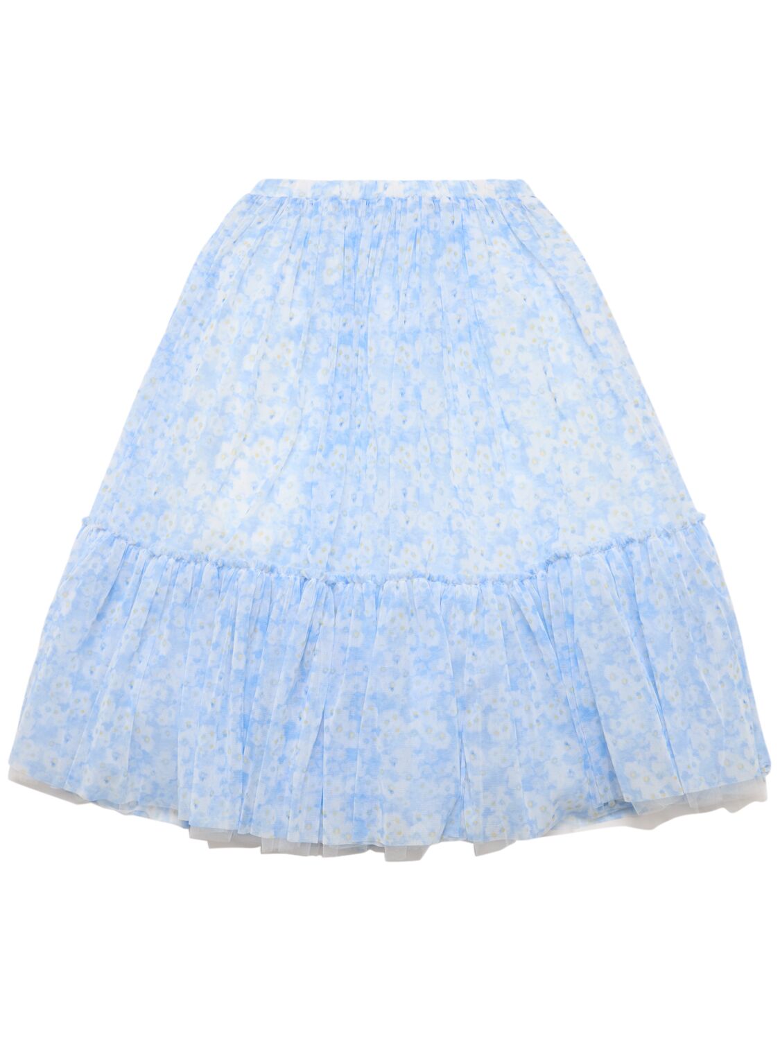 Philosophy Di Lorenzo Serafini Printed Tulle Maxi Skirt In Light Blue