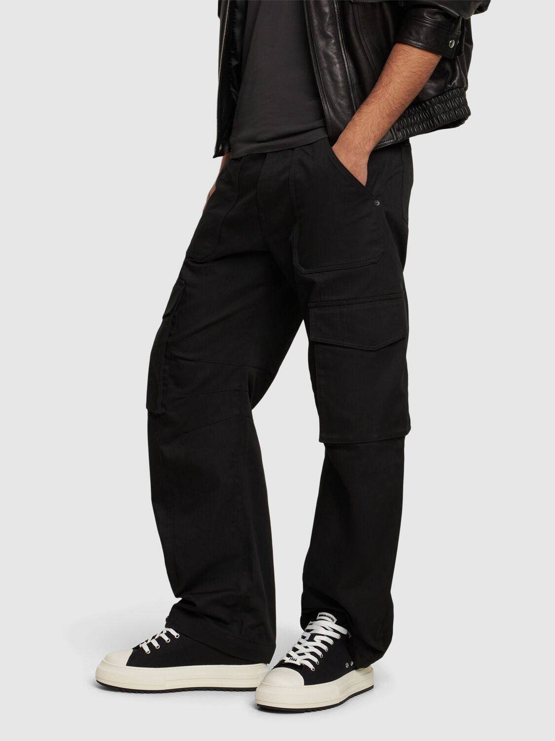 Shop Dsquared2 Cotton Canvas Low Sneakers In Black