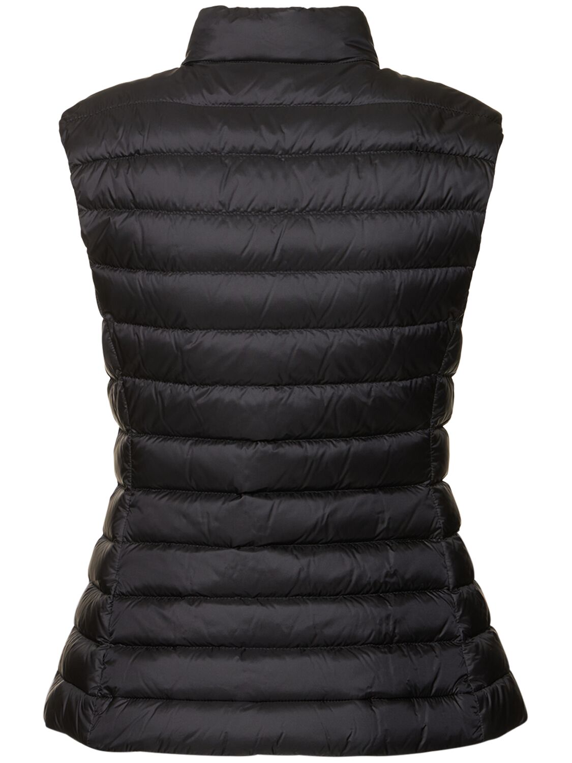 Moncler Quilted Black Vest With High Collar And Fitted Silhouette In 黑色