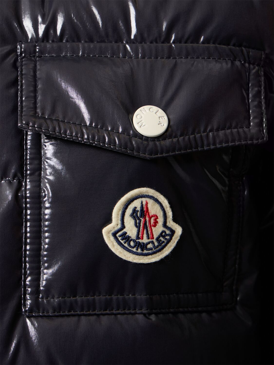 Moncler Beaded Hooded Down Jacket In 蓝色