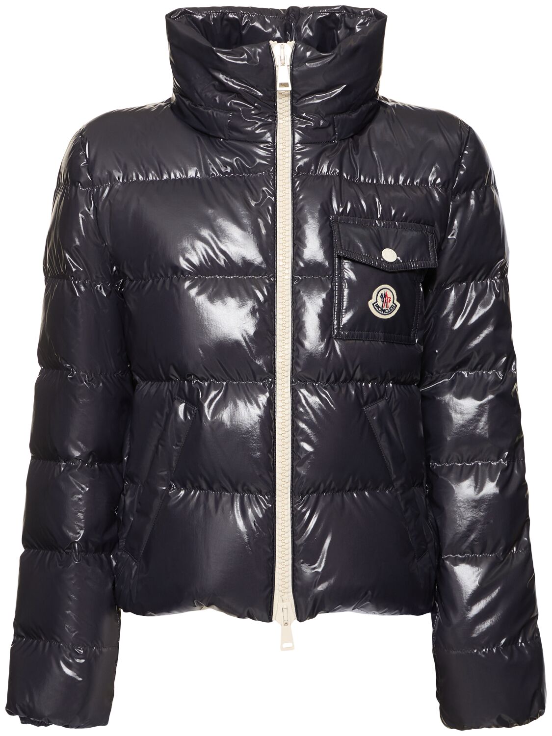 Moncler Beaded Hooded Down Jacket In 蓝色