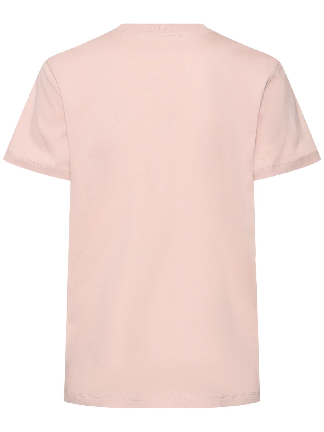 Moncler Pearl-embroidered Logo Cotton T-shirt Pink In Pink