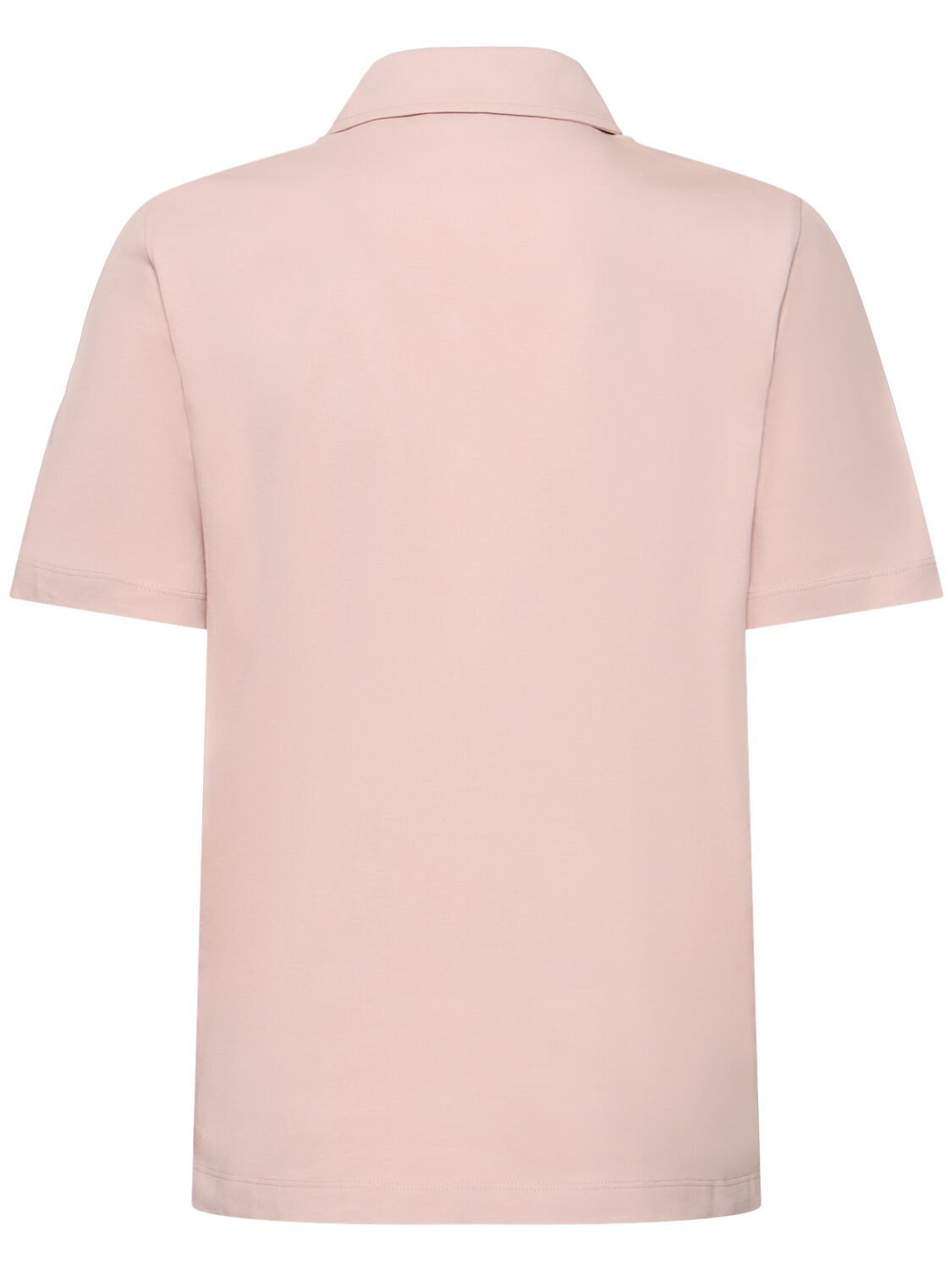 Moncler Cotton Piquet Polo Shirt In Pink