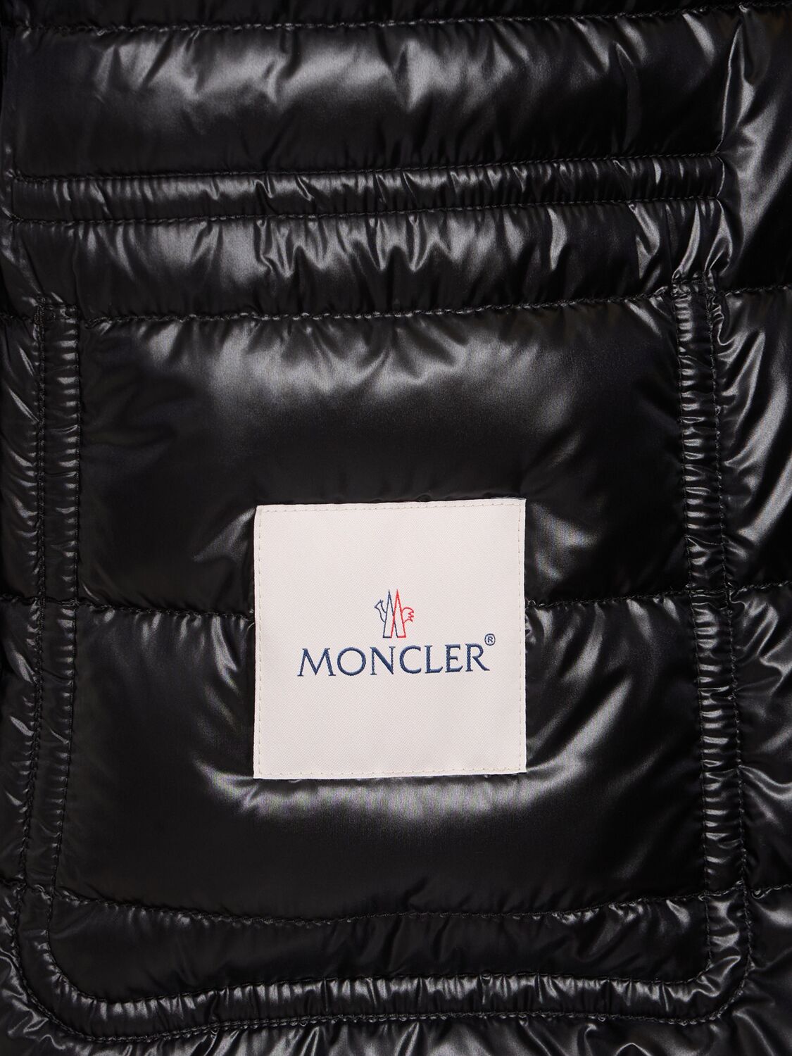 Shop Moncler Sedan Nylon Down Long Parka In 黑色