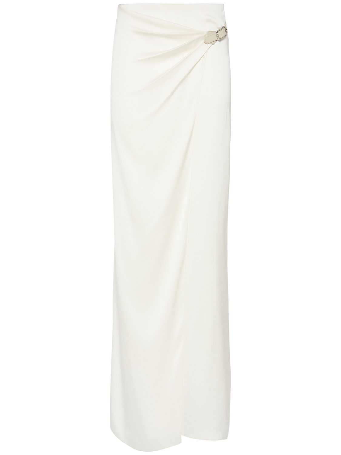 Double Silk Satin Maxi Wrap Skirt