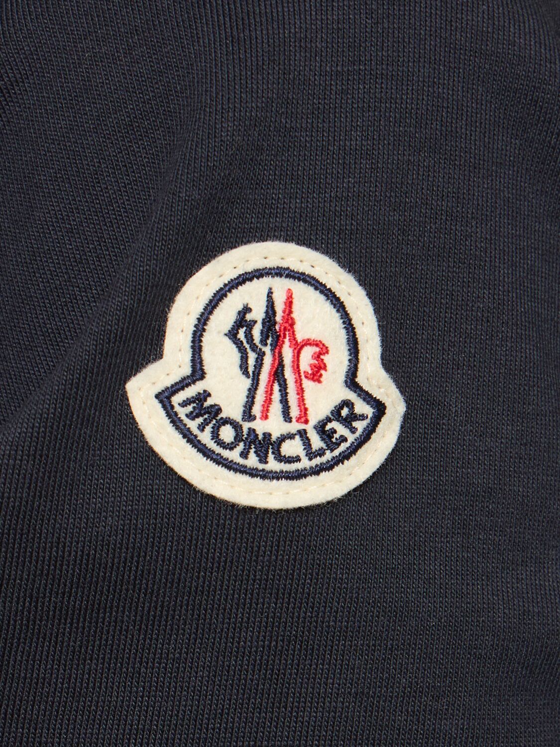 Moncler Logo-patch Cotton Polo Top In Blue