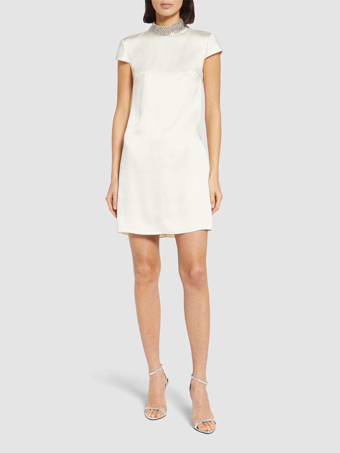 Tom Ford Sequined Double-faced Silk-satin Mini Dress In White