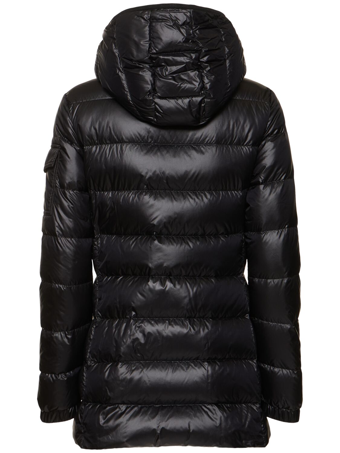 Moncler Courcelles Glossed Shell Parka Coat In Black