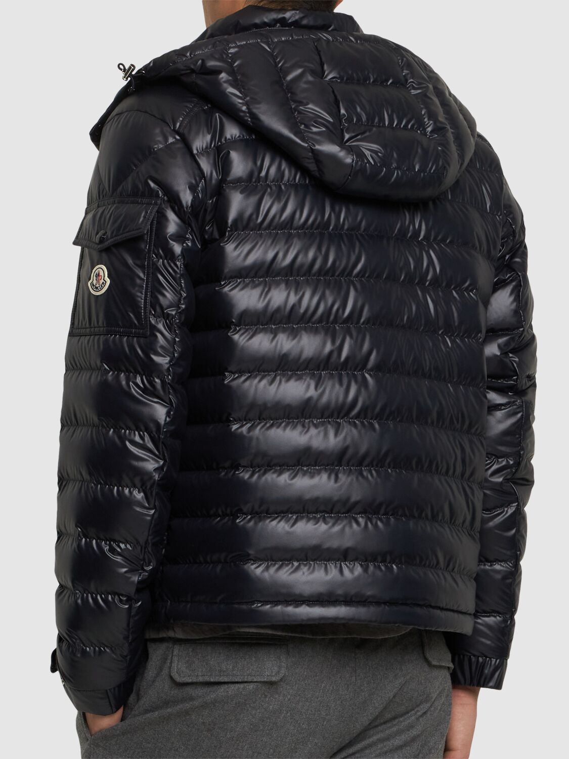 Moncler Men's Lauros Hooded Short Down Jacket In Midnight Blue
