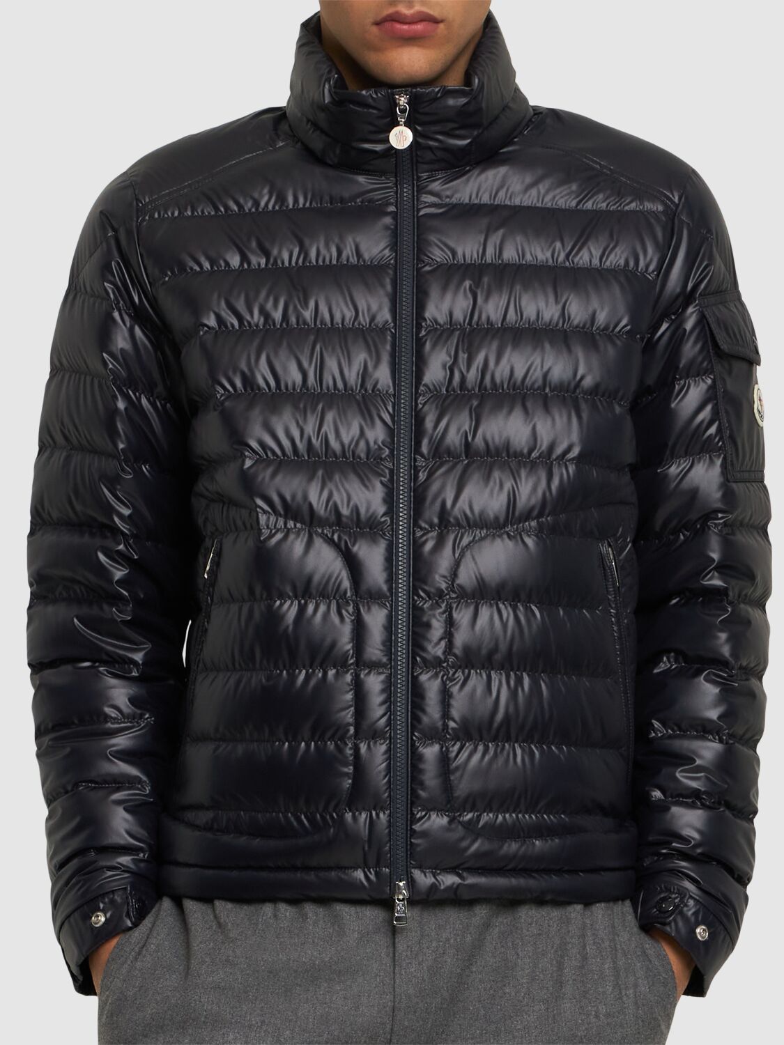 Moncler Men's Lauros Hooded Short Down Jacket In Midnight Blue