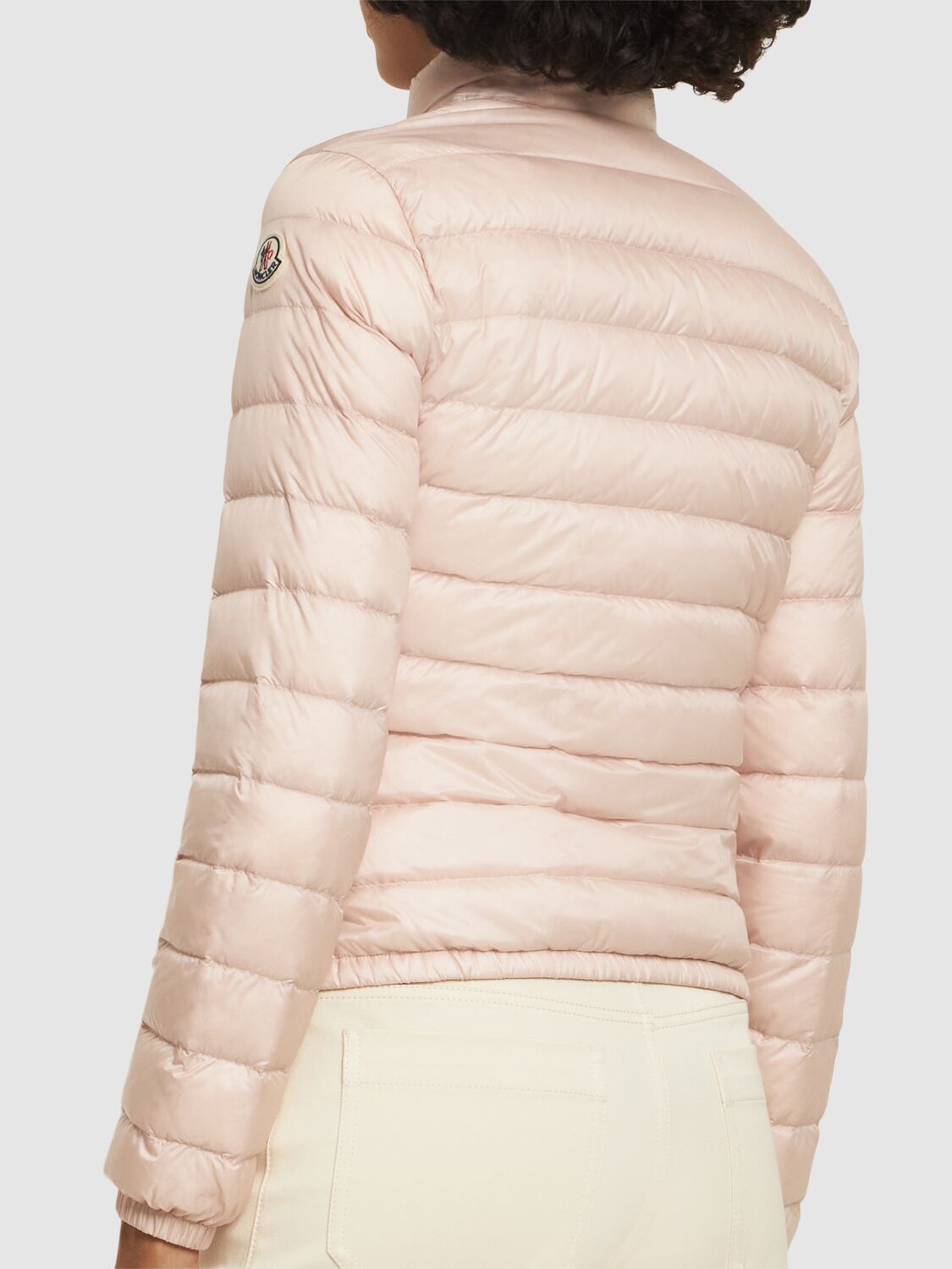 Moncler Thoiry Sparkly Down Puffer Jacket In 浅粉色