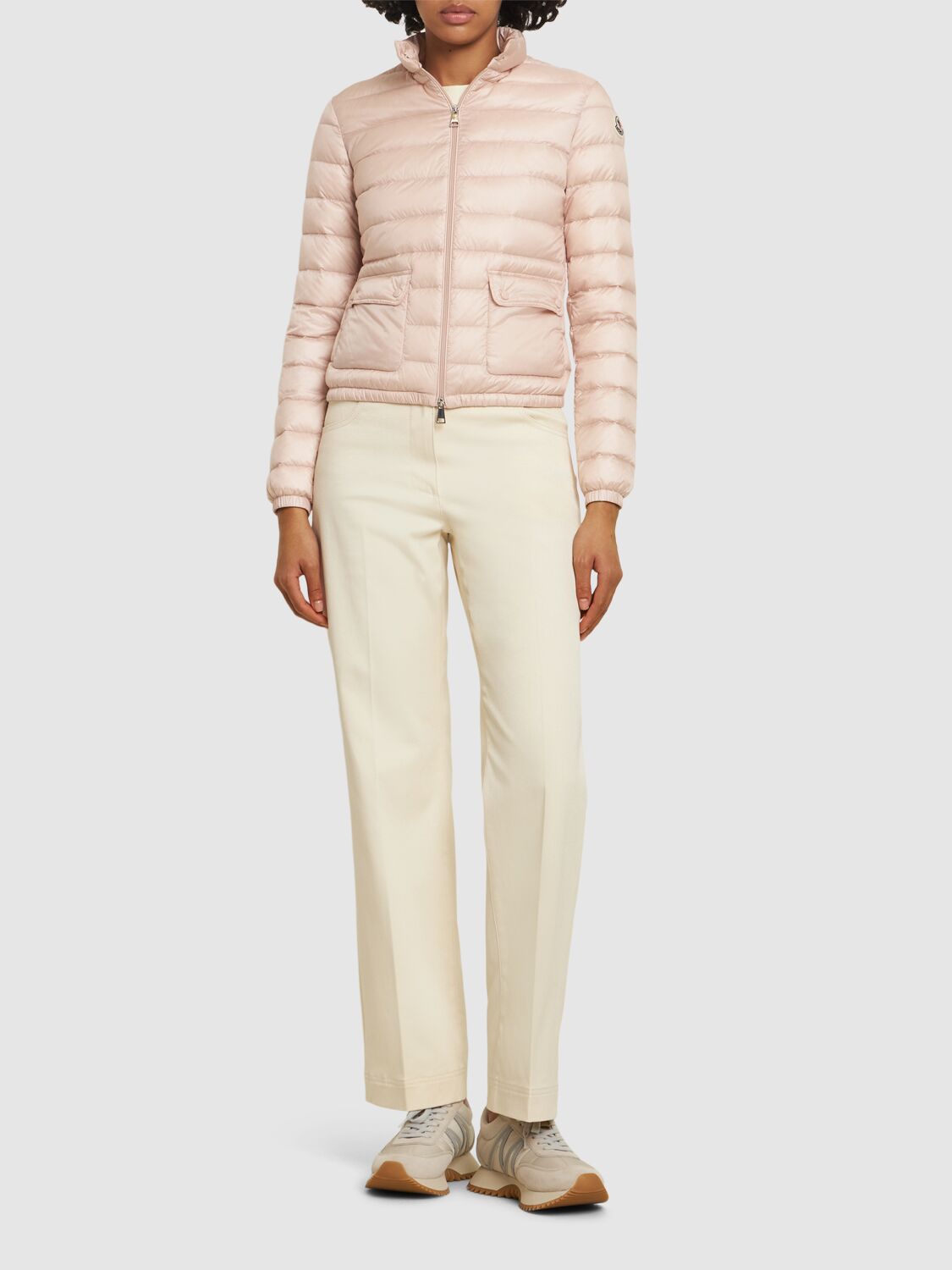 Moncler Thoiry Sparkly Down Puffer Jacket In 浅粉色