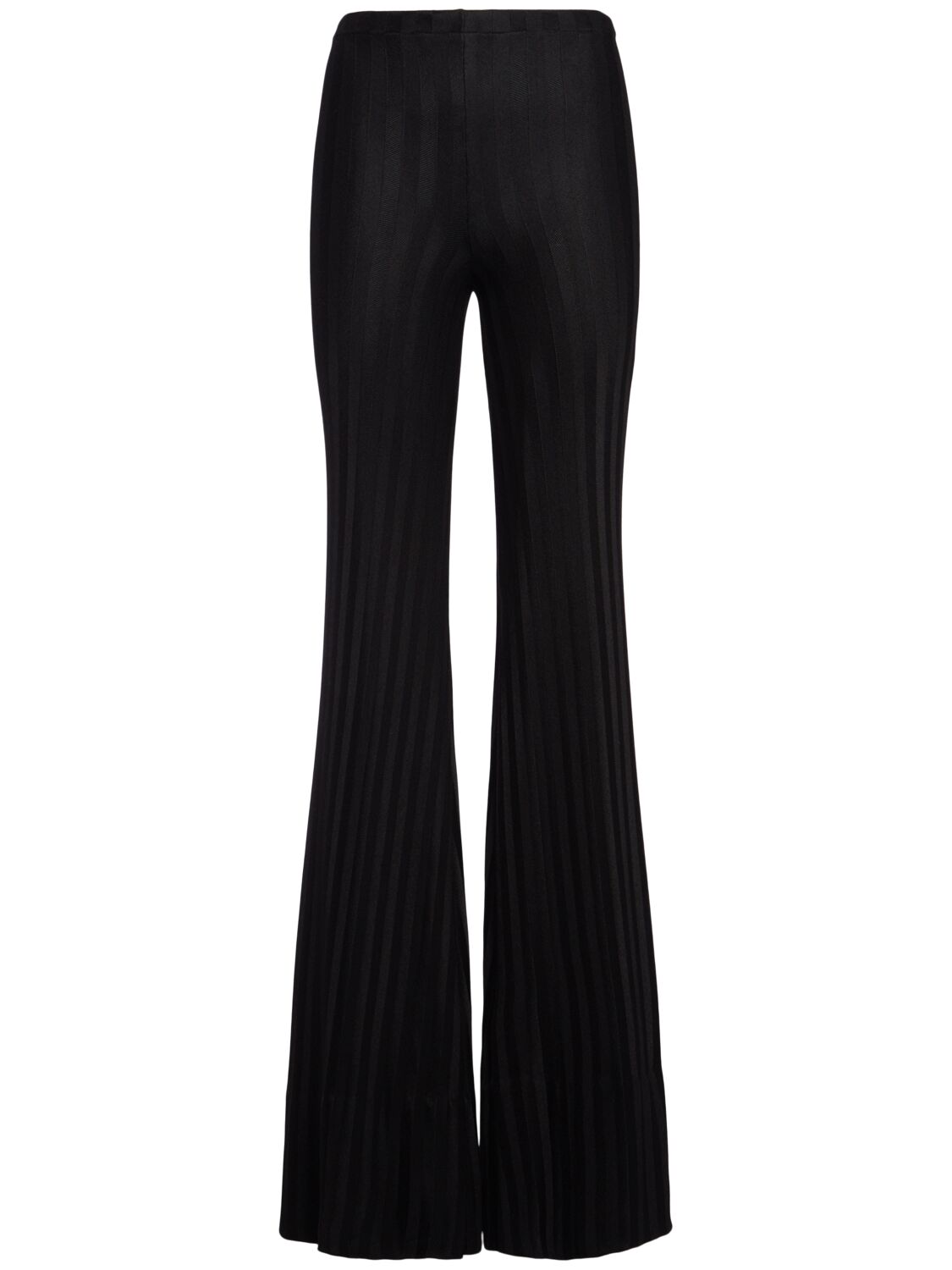 Striped Herringbone Viscose Flared Pants