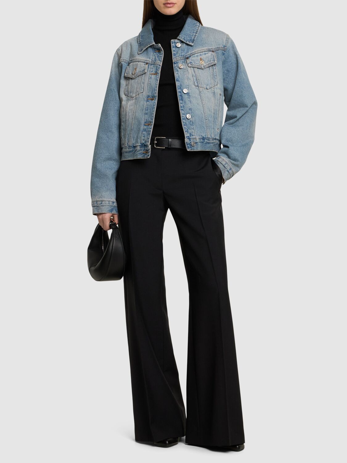 VICTORIA BECKHAM PADDED DENIM TWILL JACKET 