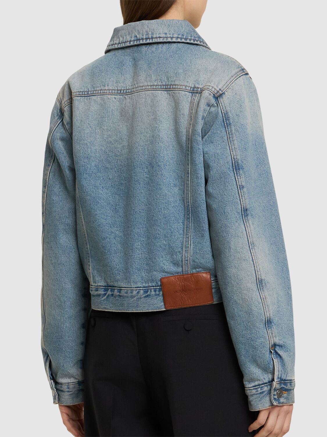 VICTORIA BECKHAM PADDED DENIM TWILL JACKET 