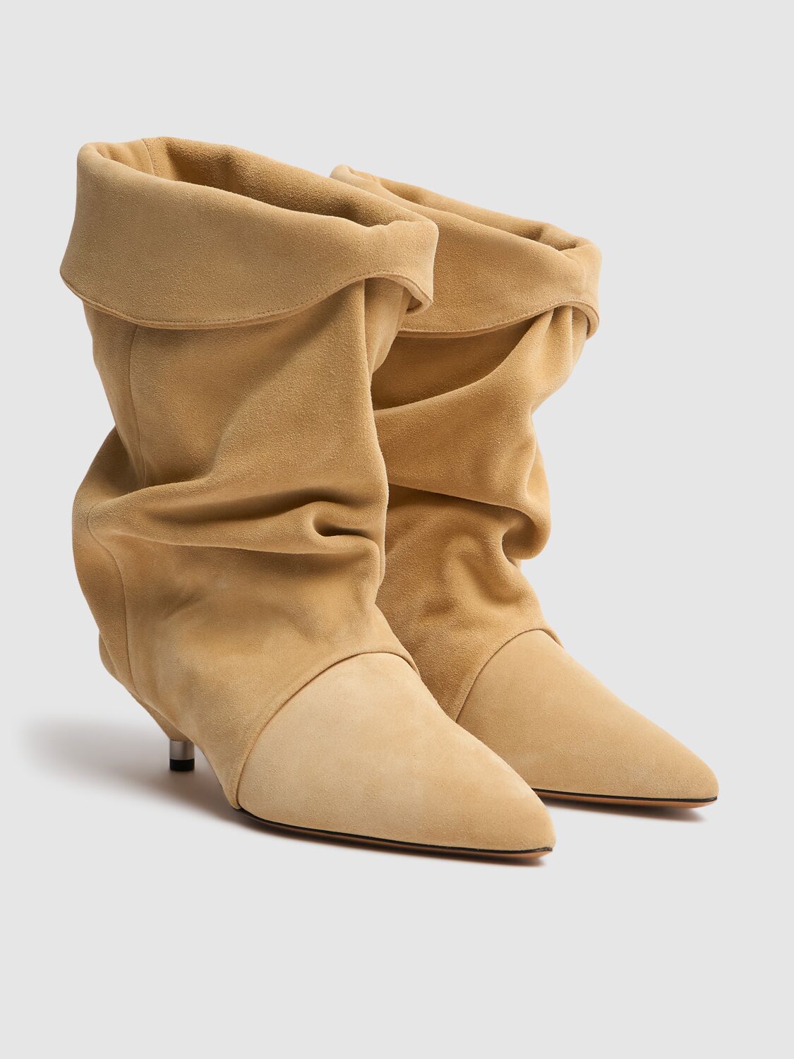 Isabel Marant 45mm Edrik-gb Suede Tall Boots In 米黄色
