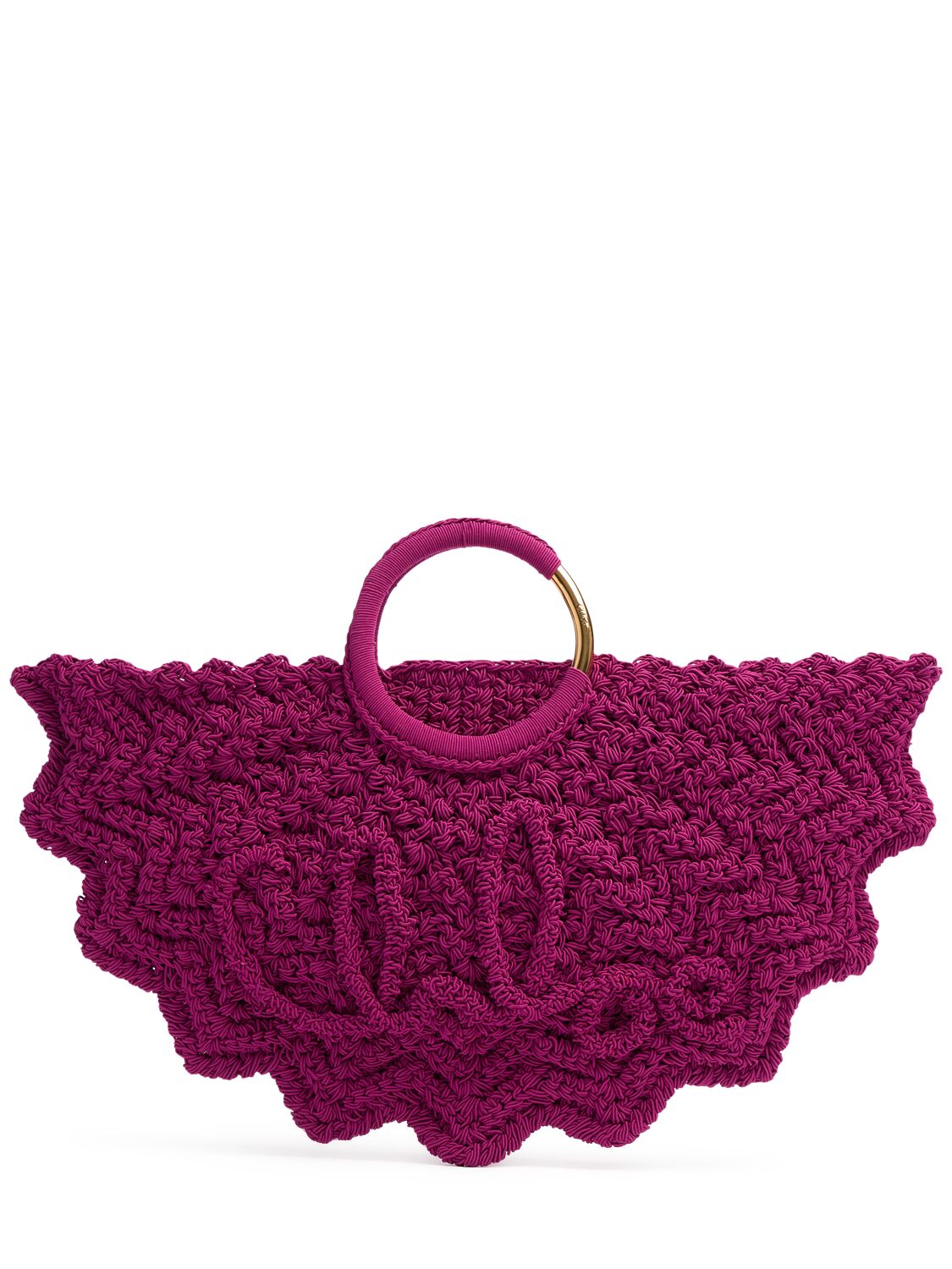 Chloé Passementerie Crochet Top-handle Bag In Fabric In Crushed Violet