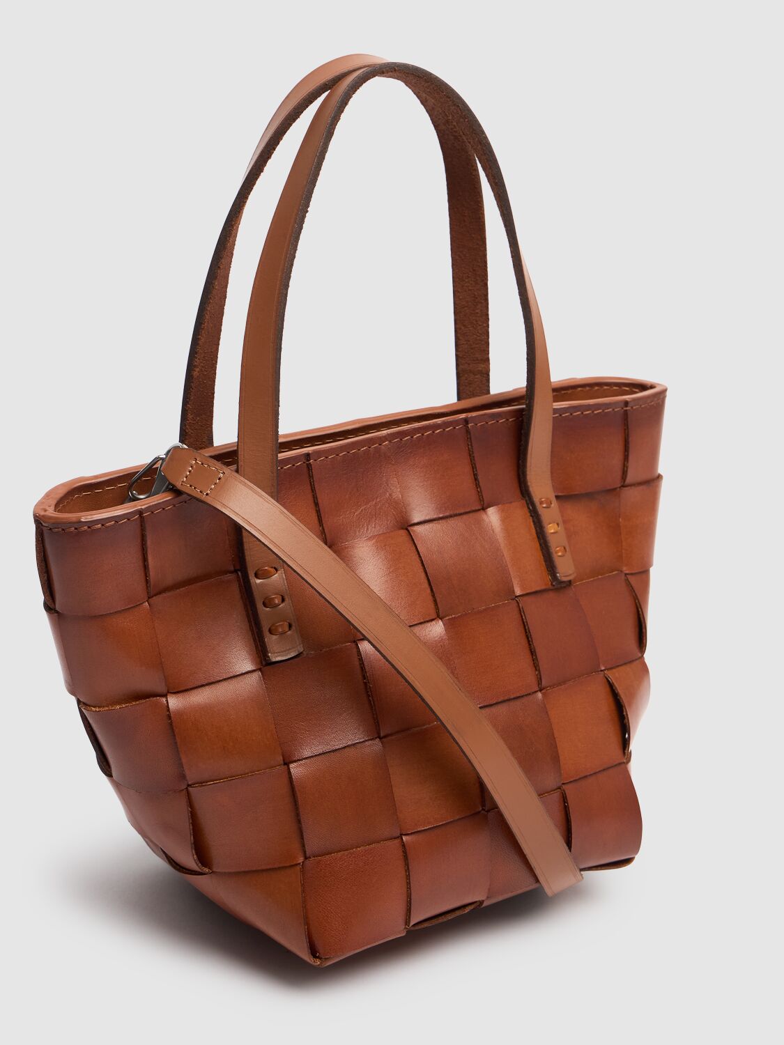 Dragon Diffusion Mini Japan Leather Top Handle Bag In 棕黄色