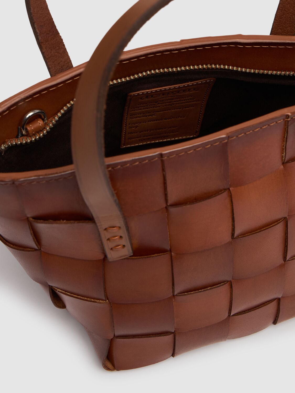 Dragon Diffusion Mini Japan Leather Top Handle Bag In 棕黄色