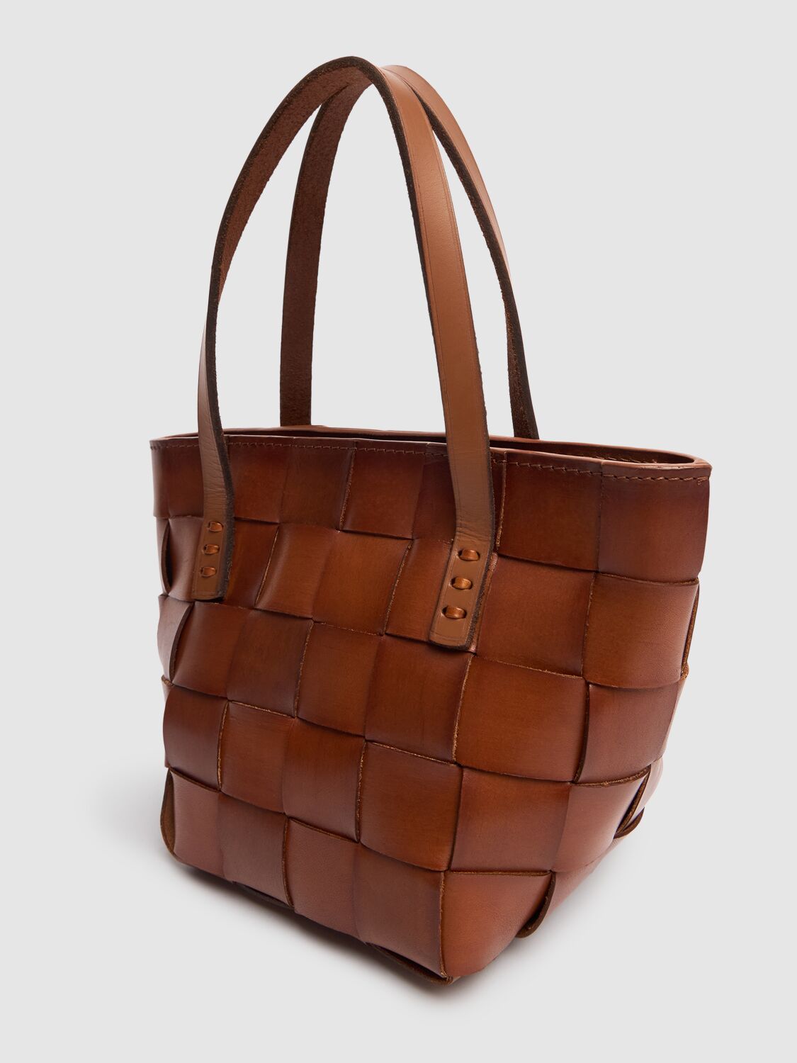 Dragon Diffusion Mini Japan Leather Top Handle Bag In 棕黄色