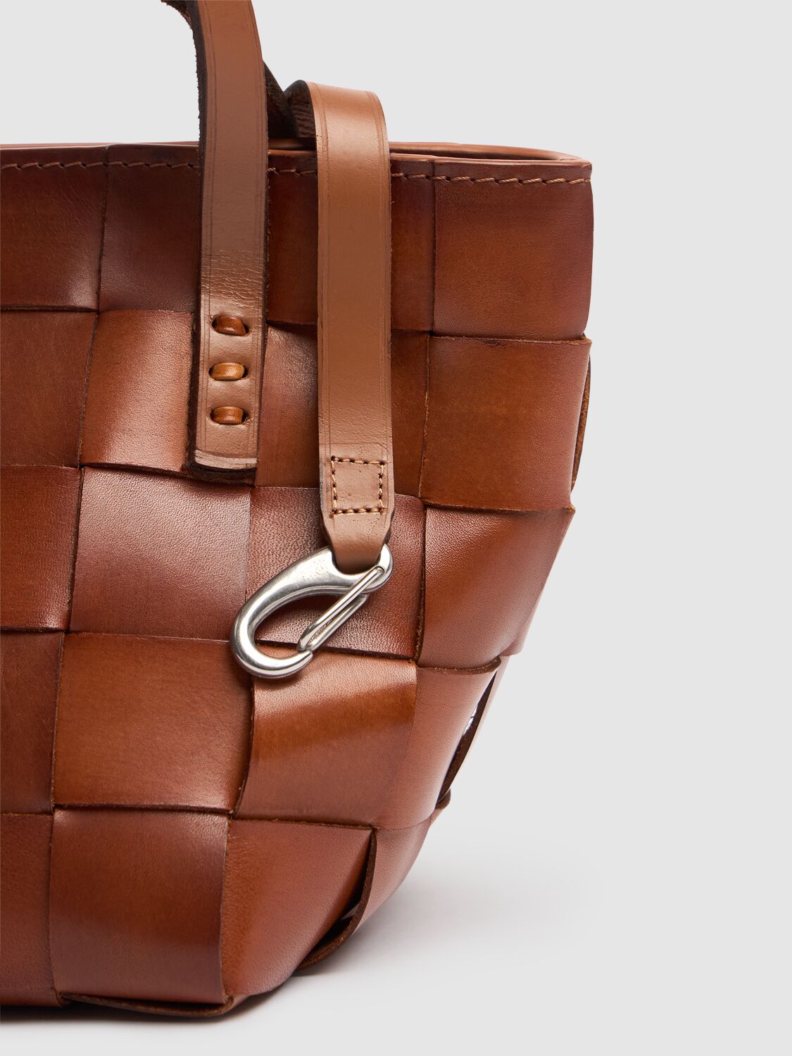 Dragon Diffusion Mini Japan Leather Top Handle Bag In 棕黄色