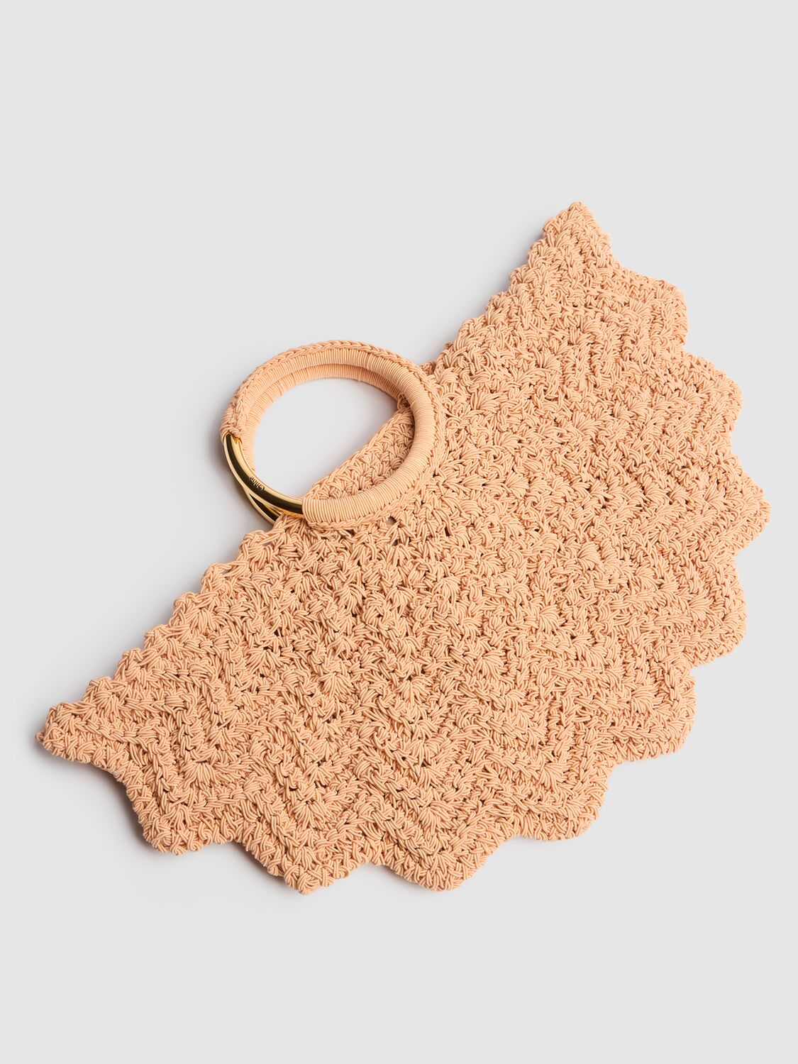 Chloé Passementerie Crochet Top-handle Bag In Fabric In Apricot Pink
