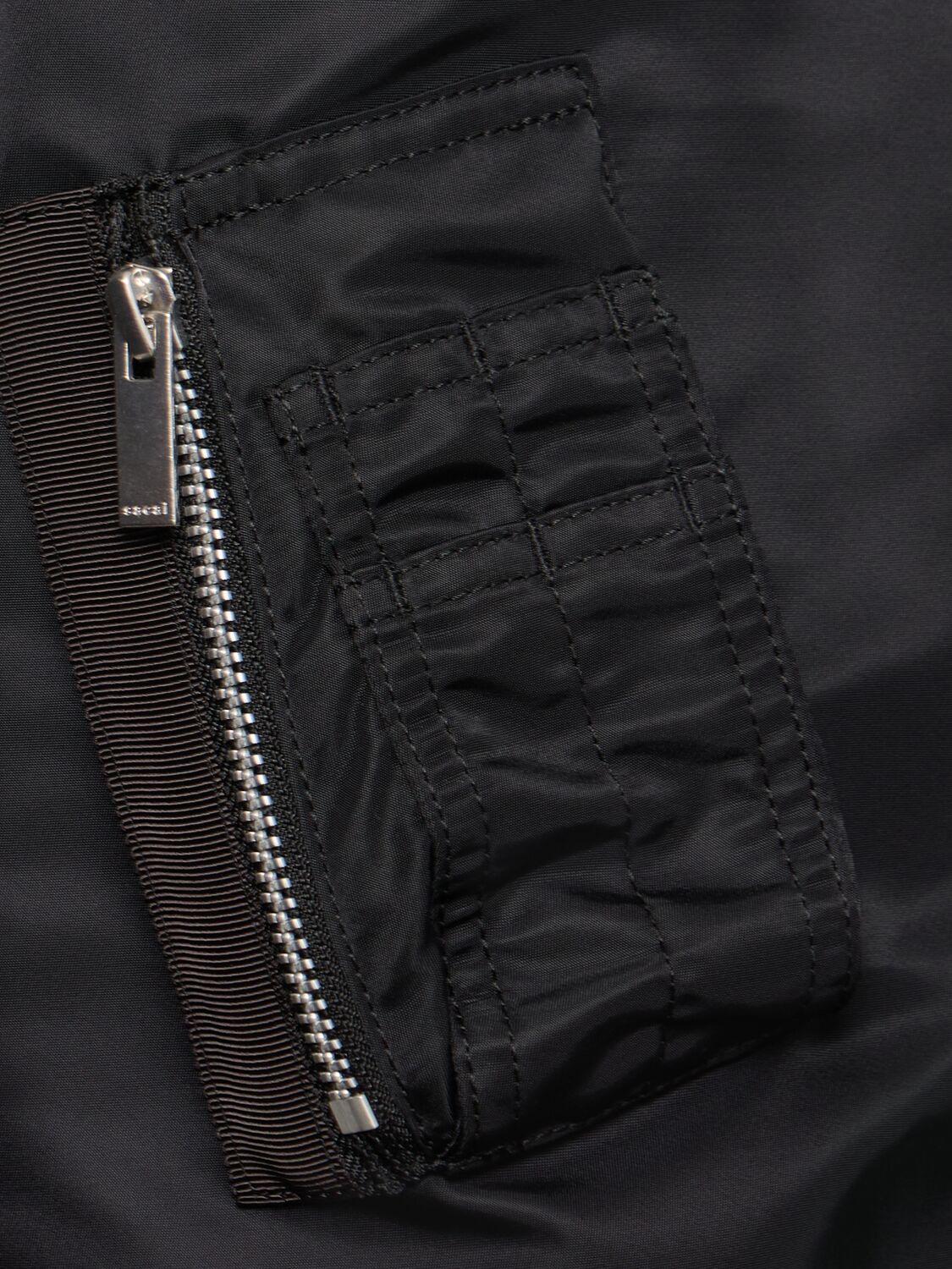 Sacai Baseball-collar Zip-up Bomber Jacket In 黑色