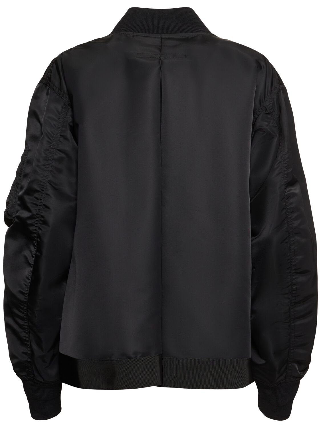 Sacai Baseball-collar Zip-up Bomber Jacket In 黑色