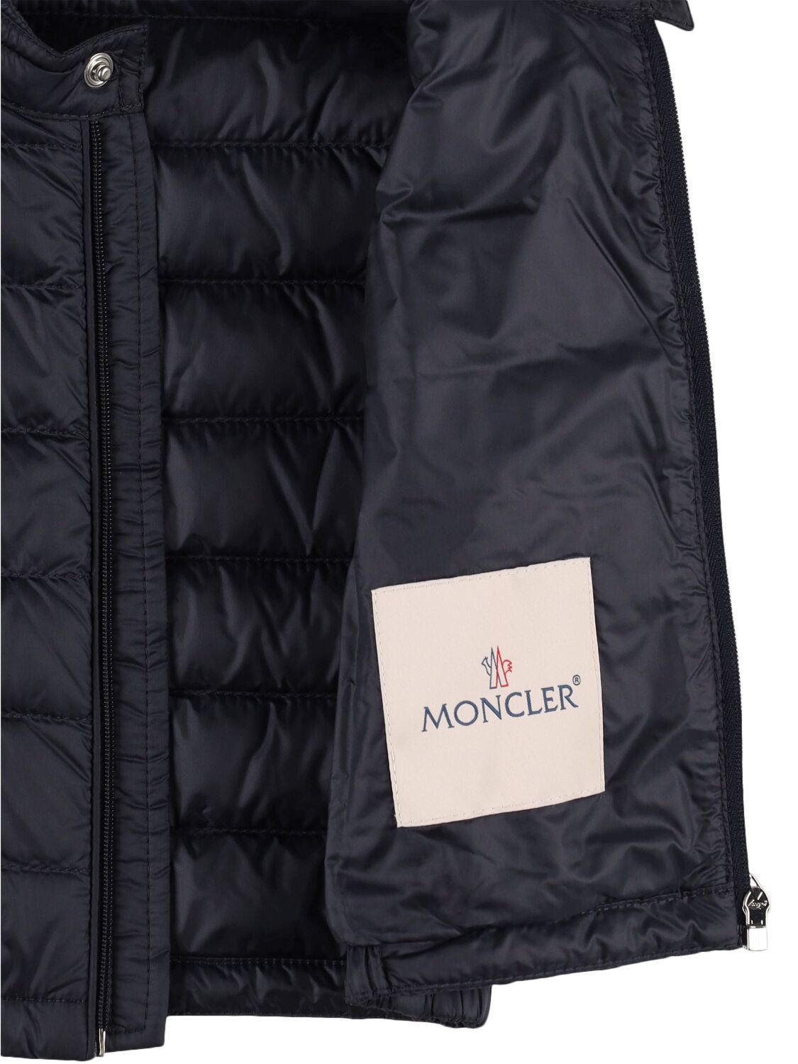 Shop Moncler New Amaury Packable Nylon Down Vest In 午夜蓝