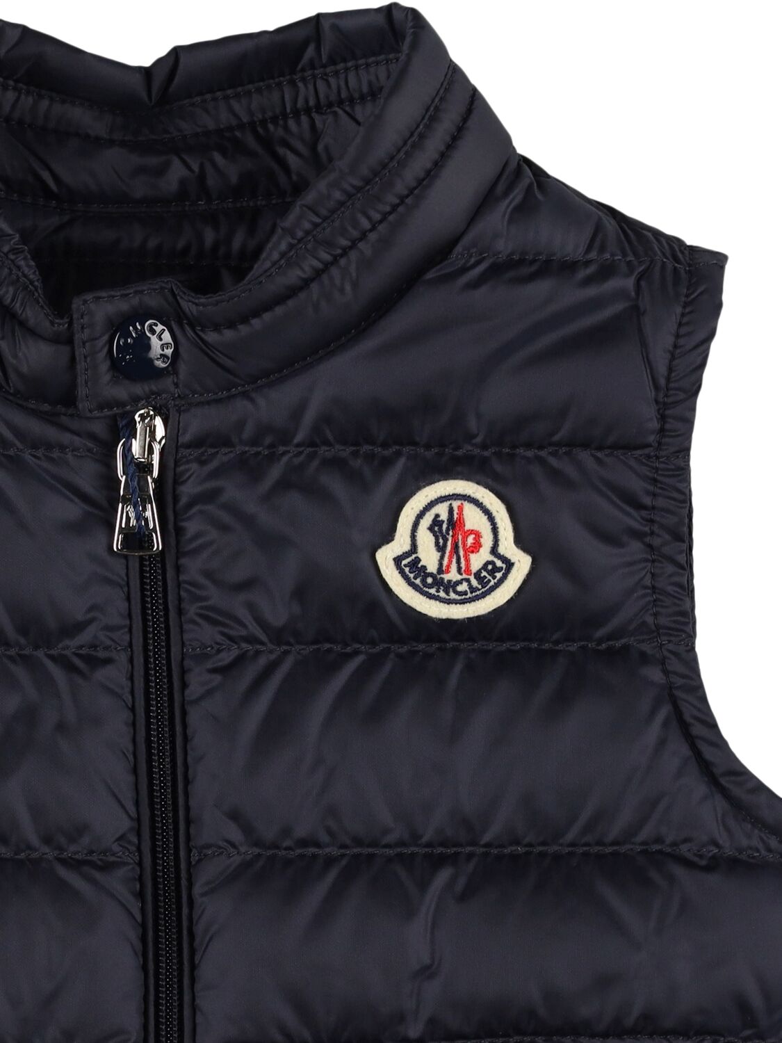 Shop Moncler New Amaury Packable Nylon Down Vest In 午夜蓝