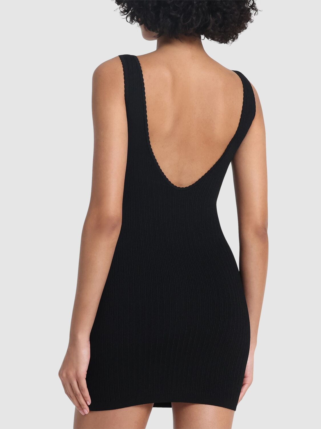 Jacquemus La Mini Robe Sierra Knitted Mini Dress In Black