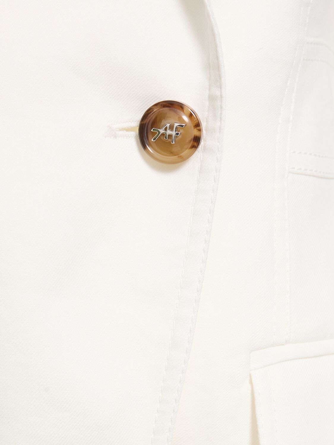 Alberta Ferretti Linen Blend Double Breast Blazer In 象牙色