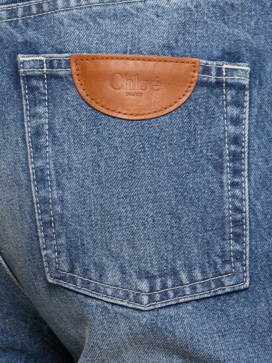 Chloé Snake Capsule High Rise Jeans In Blue