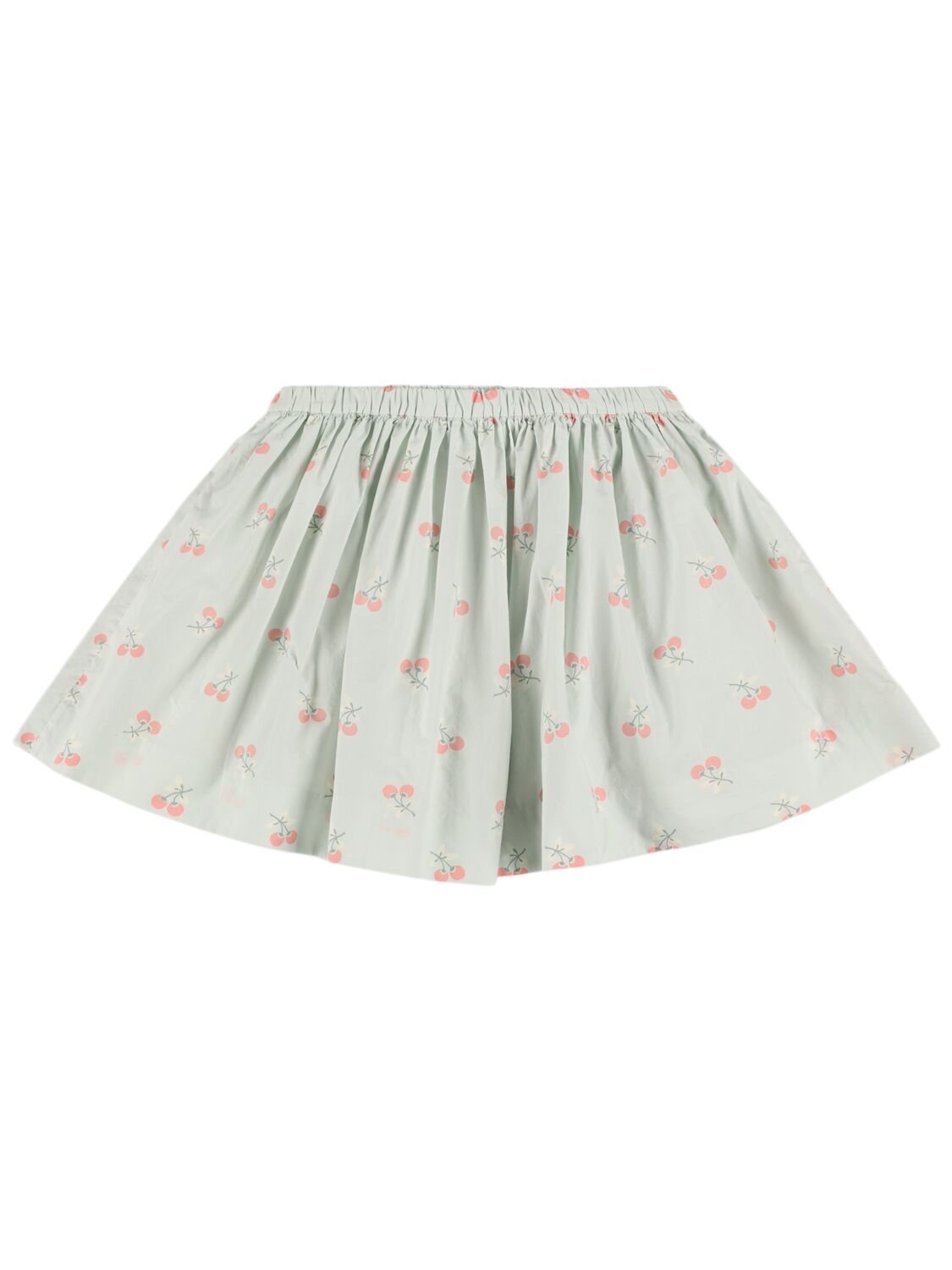Shop Bonpoint Printed Organic Cotton Poplin Skirt In Light Blue