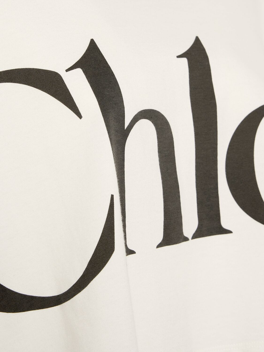 Shop Chloé Cropped Jersey Logo T-shirt In White