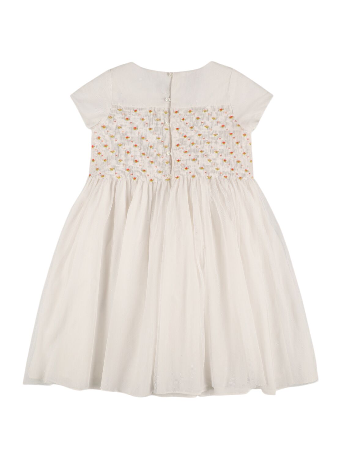 Shop Bonpoint Embroidered Cotton Voile Dress In White