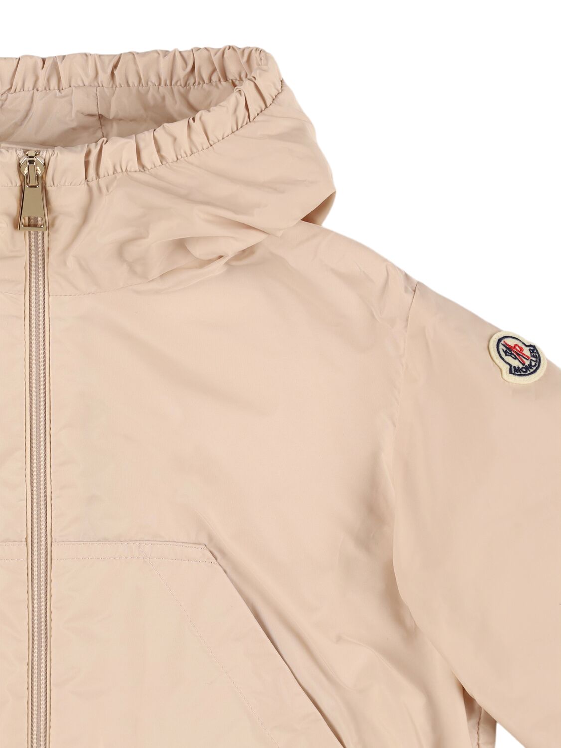 Moncler Saria Nylon Rain Jacket In Light Beige