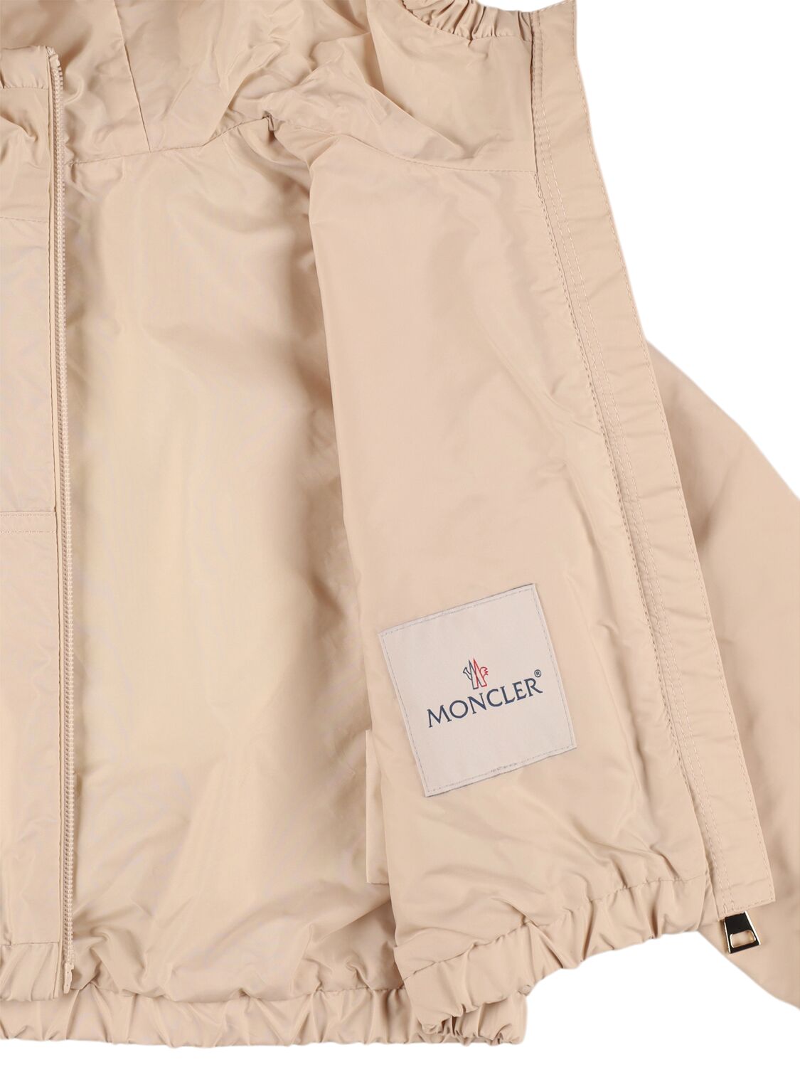 Moncler Saria Nylon Rain Jacket In Light Beige