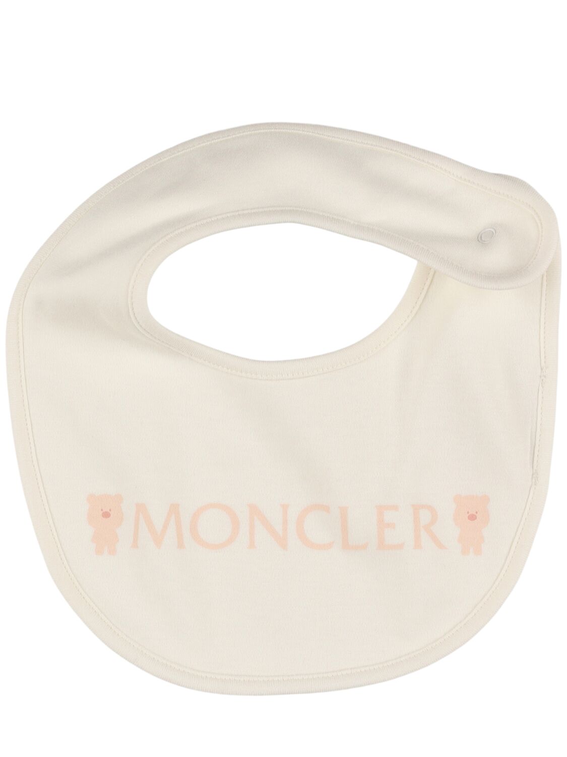 Moncler Teddy Bear Print Cotton Set In White/pink