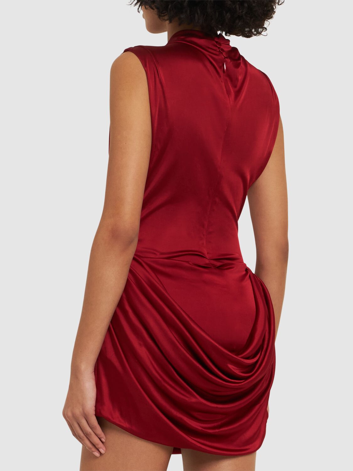 Magda Butrym Draped Satin-jersey Mini Dress In Red