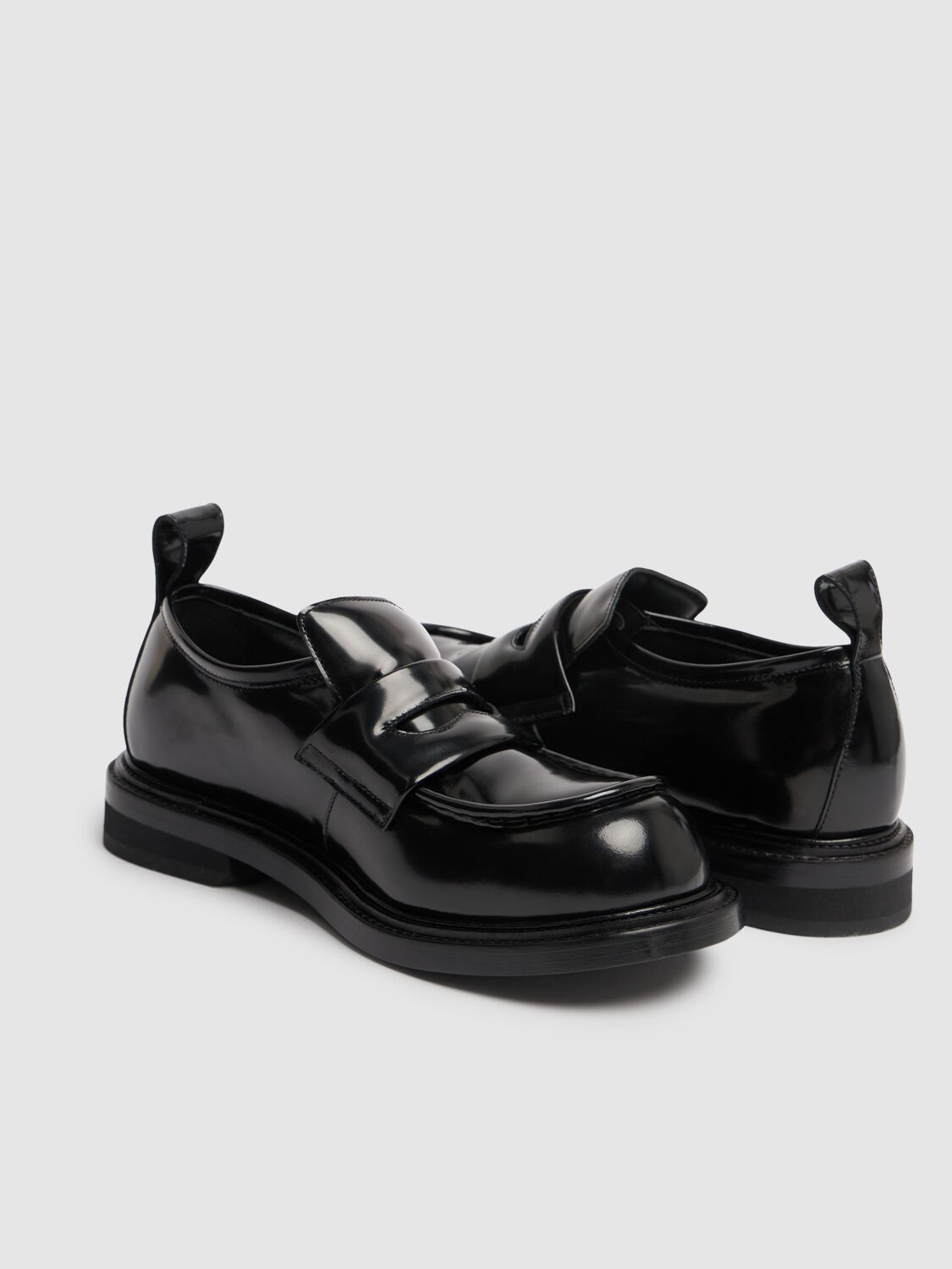 Moschino Patent-leather Loafers In Black