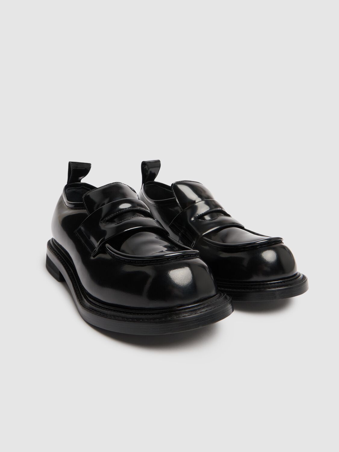 Moschino Patent-leather Loafers In Black