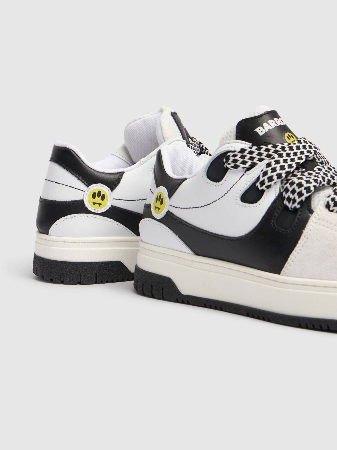 Barrow Leather Lace-up Sneakers In White