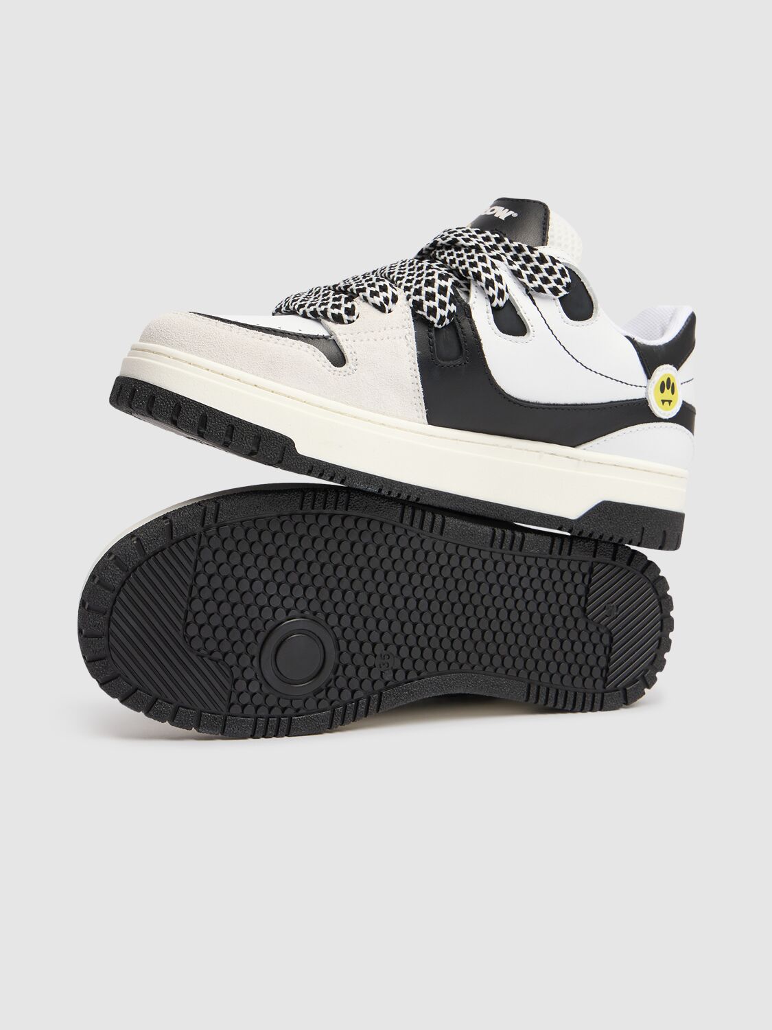 Barrow Leather Lace-up Sneakers In White