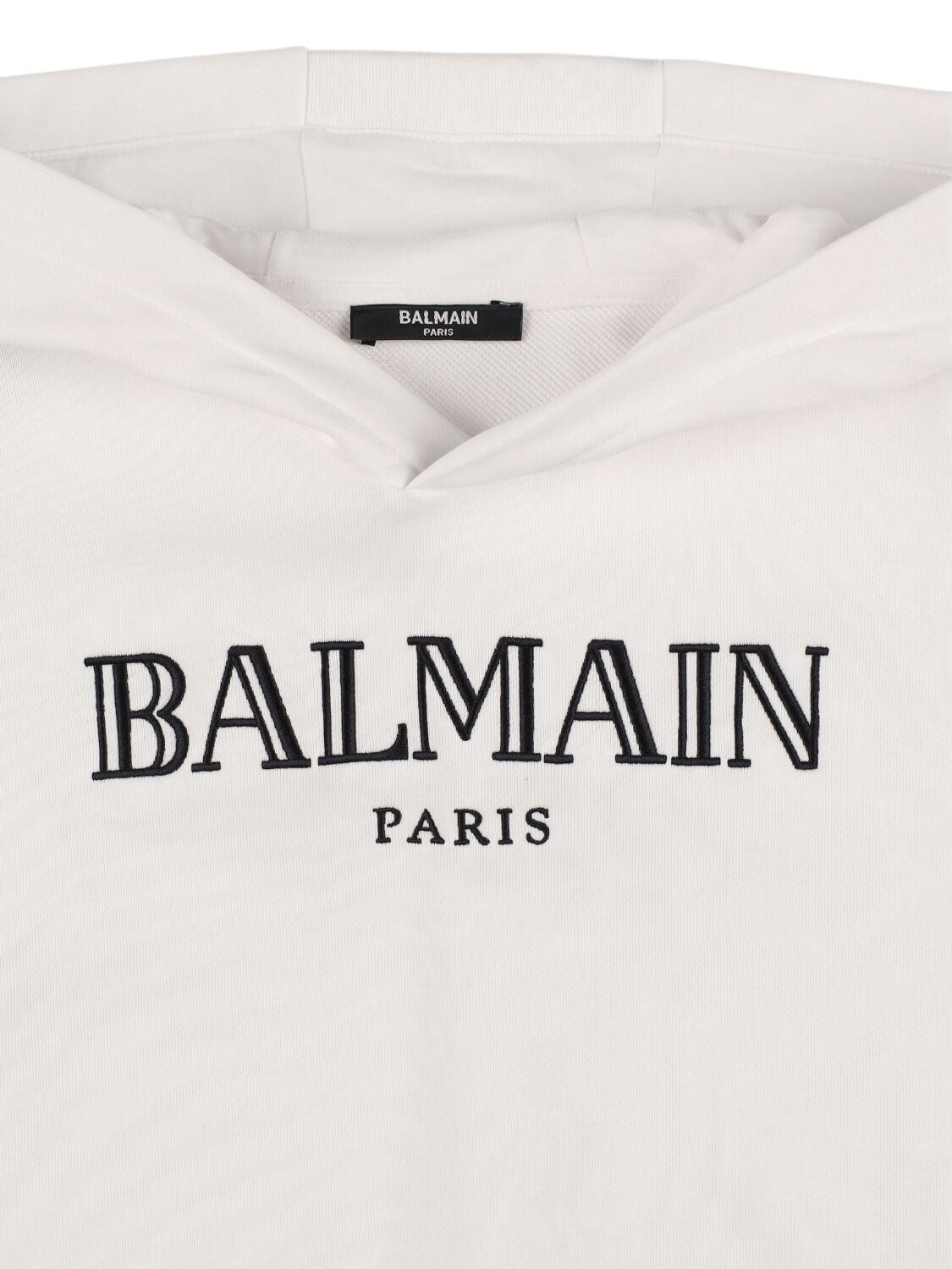 Balmain Cotton Hoodie W/logo In White