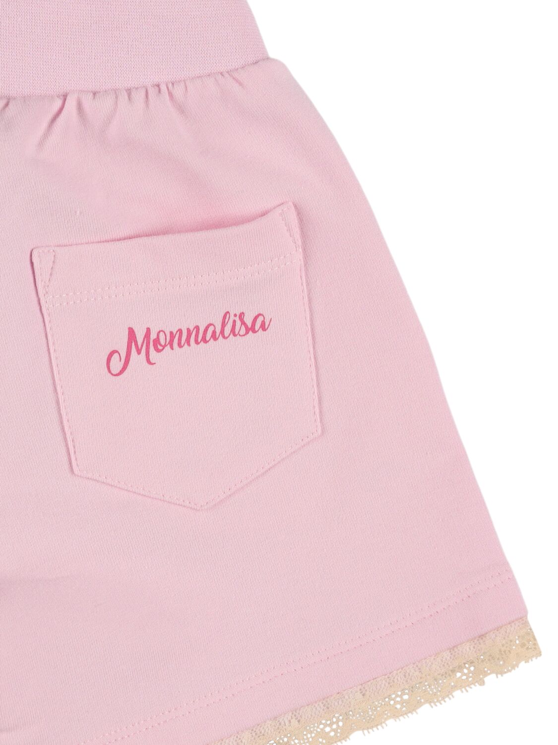 Shop Monnalisa Printed Cotton Blend Sweat Shorts In Light Pink